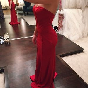 Strapless Red Prom Dress